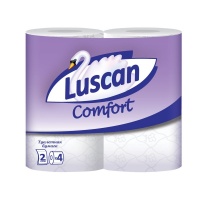 Бумага туалетная LUSCAN Comfort 2-сл.,белая с тисн.,4рул./уп.