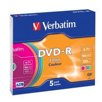   Verbatim DVD-R 4,7Gb 16 Slim/5 43557 Color