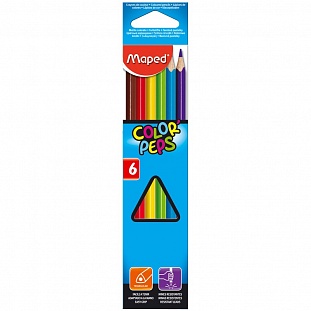 Карандаши цветные Maped COLOR'PEPS 6 цв. Карандаши цветные Maped COLOR'PEPS 6 цв.