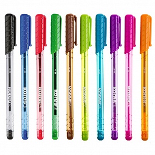 Ручка шариковая Kores K1-M, 10 цв/набор в пластиковом пенале Ручка шариковая Kores K1-M, 10 цв/набор в пластиковом пенале