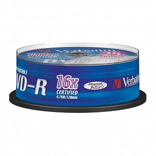   Verbatim DVD-R 4,7Gb 16 Cake/25 43538 Print