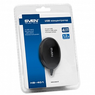  USB SVEN HB-401/4xUSB 2.0/black