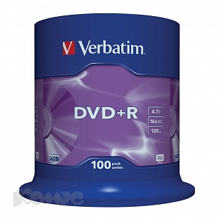   Verbatim DVD+R 4,7Gb 16 Cake/100 43551